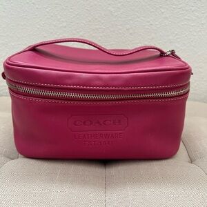 Coach Fuchsia Leather Cosmetic Case